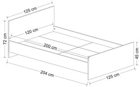 Pat alb 120x200 cm Kale – Kalune Design