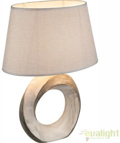 Veioza / lampa de masa design elegant din ceramica si abajur din tesatura Jeremy 21641T GL