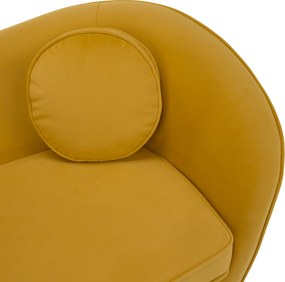 Canapea cu 3 locuri de design, ţesătură Velvet galbenă/gold crom auriu, EZIO TYP 3