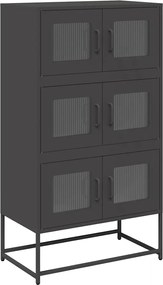vidaXL Dulap înalt, negru, 68x39x123 cm, oțel