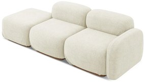 Șezlong modular crem cu tapițerie din țesătură bouclé (cu colț pe partea stângă) Ailani – Makamii