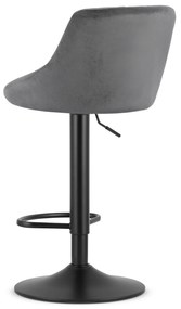 PROMO Scaun de bar gri VELVET KAST cu picior negru II calitate