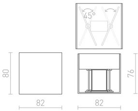 Aplică LED de exterior CARRE 2xLED/3W/230V IP54 RED-Design Rendl-R12556
