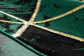 Exclusiv EMERALD covor 1020 cerc - glamour, stilat, marmură, triunghiurile sticla verde / aur