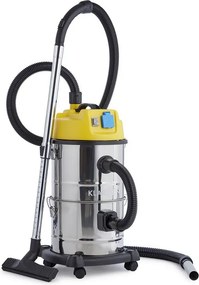 Klarstein Aspirator industrial, Reinraum 3 în 1, pentru aspirare umedă/uscată, aspirator de cenușă, 1800 W, 30 l, oțel inoxidabil