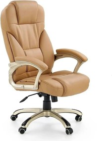 Scaun directorial DESMOND, bej, piele ecologica, 67x70x112/119 cm