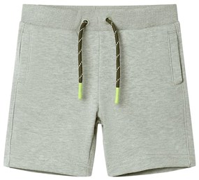 Pantaloni scurți pentru copii cu șnur, kaki deschis melanj, 140