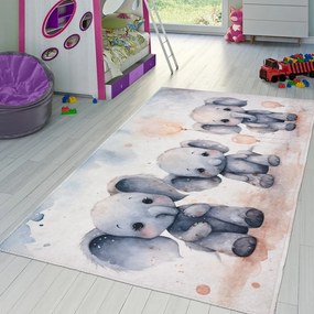 Covor pentru copii gri deschis 80x150 cm Baby Elephants – Vitaus