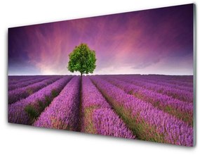 Tablouri acrilice Meadow copac Natura Roz Verde Violet