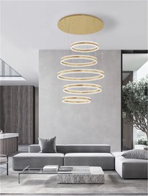 Lustra LED dimabila, design modern Agos auriu 106cm