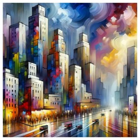 Tablou panoramă urbană abstractă