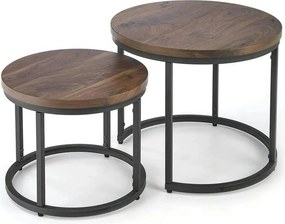 Set masute cafea OREO, nuc/negru