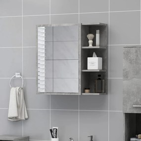 803312 vidaXL Dulap de baie cu oglindă, gri beton, 62,5 x 20,5 x 64 cm