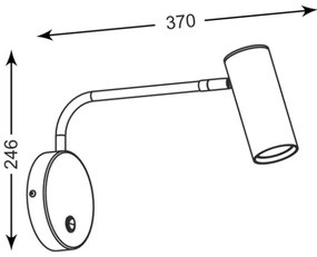 Aplică TUBO WL 1xGU10/50W/230V neagră Zuma Line 20034-BK
