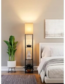 Lampă de podea cu polițe 1xE27/40W/230V negru/alb