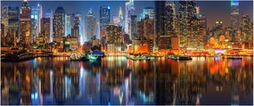 Tablou cu Manhattan noaptea (120x50 cm)