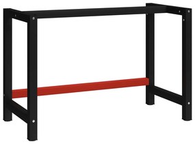 vidaXL Cadru metalic banc de lucru, 120x57x79 cm, negru și roșu