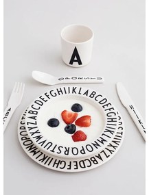 Set 4 tacâmuri pentru copii Design Letters, alb