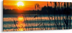 Tablou - Apus de soare la lac (120x50 cm)