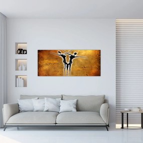 Tablou perechii dansând pictate (120x50 cm)