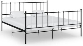 vidaXL Cadru de pat, negru, 200x200 cm, metal