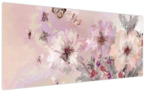 Tablou - Colaj de artă cu fluturi (120x50 cm)