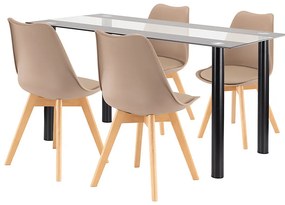 Set de sufragerie Zelma 4+1 negru-bej