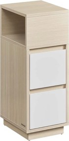 Noptieră ROBIN, 30x25x65cm, alb/bej Vasagle