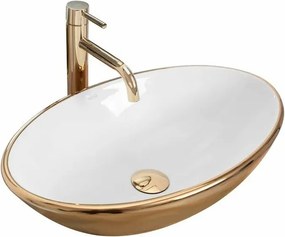 Lavoar alb/auriu pe blat Rea Pamela Gold 46,5 cm