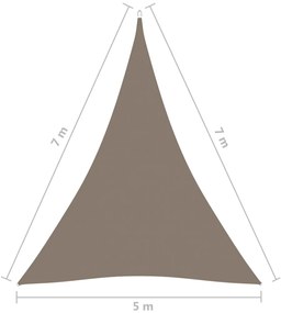 Panza parasolar gri taupe 5x7x7 m tesatura oxford triunghiular Gri taupe, 5 x 7 x 7 m