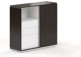 Dulap mediu Creator 123,2 x 44,5 x 115,5 cm, alb / wenge
