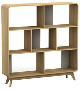 Bibliotecă în culoare naturală cu aspect de lemn de stejar 122x126 cm Caitlin – Støraa