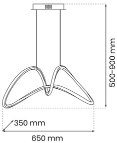 Lustră LED pe cablu TESORO LED/48W/230V neagră