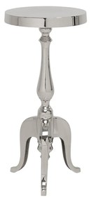 Masuta Auxiliara Argintie Barocco Alu Ø27cm cu design elegant realizata din aluminiu, perfectă pentru decorul tău, înălțime 62 cm