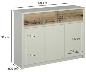 Comodă Kodro 4 (cașmir + stejar evoke). 1116945
