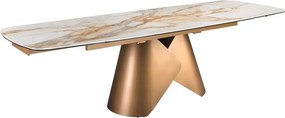 Masa extensibila design LUX Porcelain Marble 180-270cm