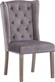 vidaXL Scaun de sufragerie, gri, catifea