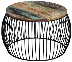 vidaXL Măsuță de cafea, 68x37 cm, lemn masiv reciclat, rotund