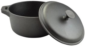 Oală din fontă brută cu capac 34 cm, 10L – Perfect Home 15533, perfectă pentru supe, conserve sau cuptor