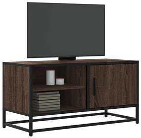 vidaXL Dulap TV, stejar maro, 80x34,5x40 cm, lemn prelucrat și metal