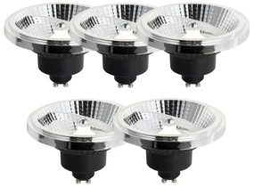 Set de 5 becuri LED GU10 cu 3 trepte de intensitate luminoasă, 111 mm, 10,5 W, 770 lm, 4000 K
