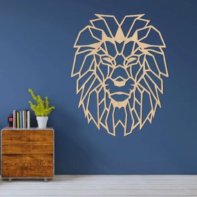 SENTOP | Pictură murală geometrică din lemn cu cap de leu | LEONART