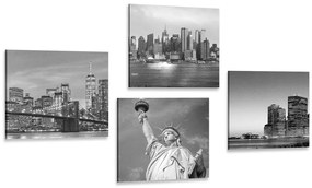Set tablouri New York în design alb-negru