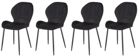 Set 4 scaune K538 velvet negru