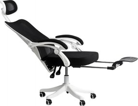 Scaun ergonomic OFF 428 negru, multiblock și suport picioare