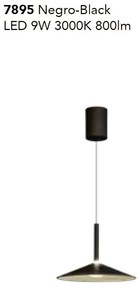 Lustra/Pendul LED reglabil CALICE negru 9W