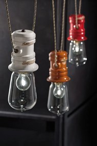 Lustra cu 3 pendule design retro realizata manual din ceramica URBAN