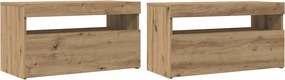 vidaXL Dulapuri TV 2 buc. cu LED stejar artizanal lemn prelucrat