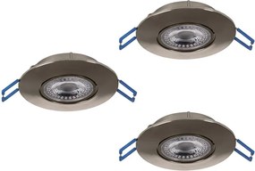 Eglo 300193 - Set 3x spoturi LED încastrate GEDREZ LED/4,9W/230V Ø 9 cm crom