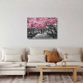 Tablou pe sticlă copacului magnolie (70x50 cm)